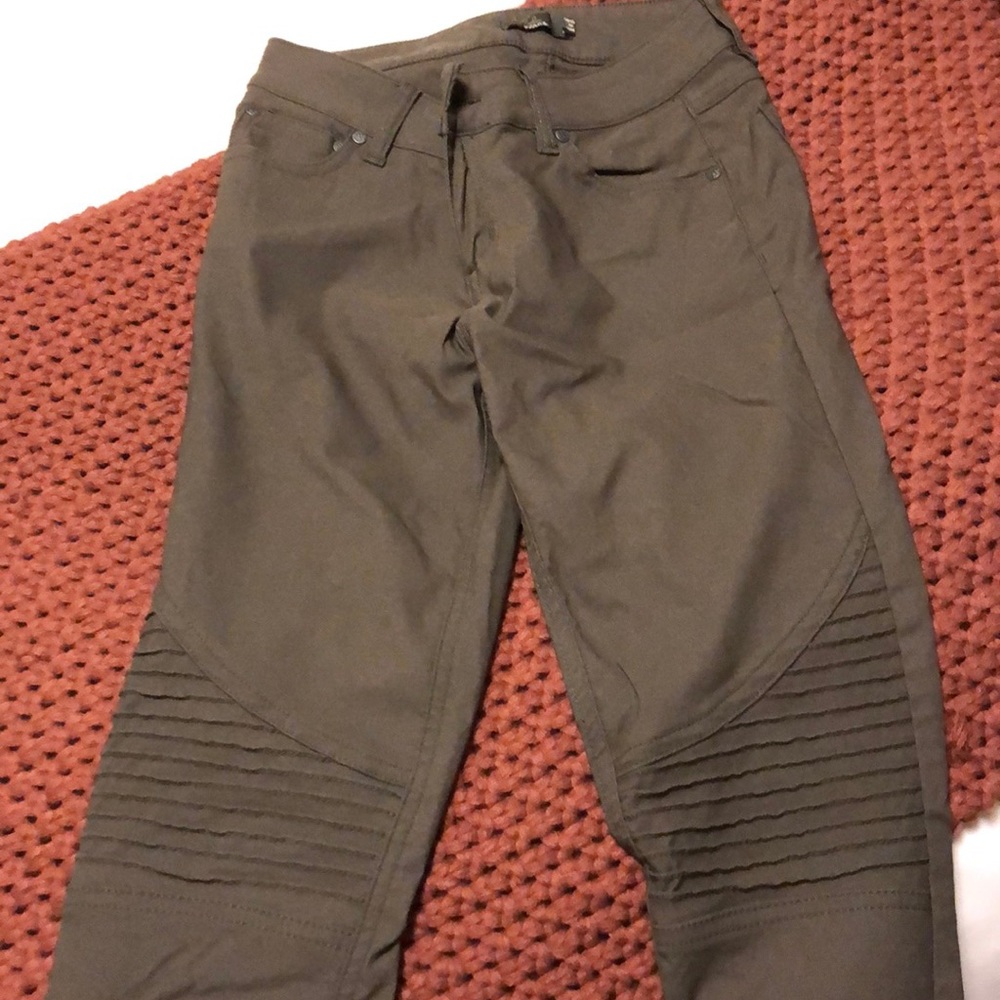 Prana olive green skinny jeans